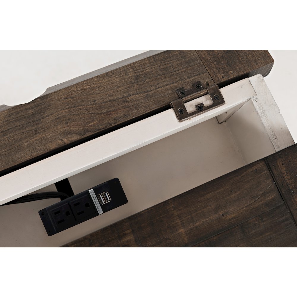 Madison County Rustic Reclaimed Solid Wood Farmhouse USB Charging Nightstand. Picture 4