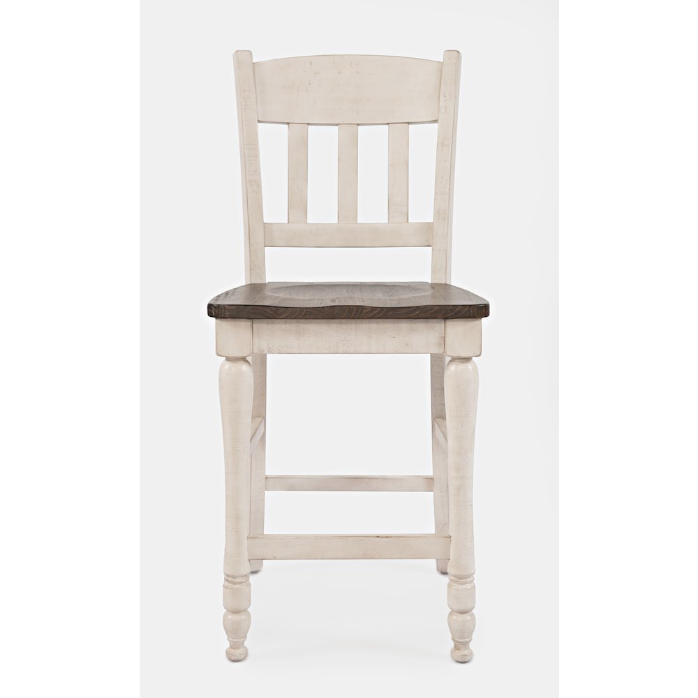 Madison County Rustic Reclaimed Pine Farmhouse Slatback Counter Stool (Set of 2). Picture 2