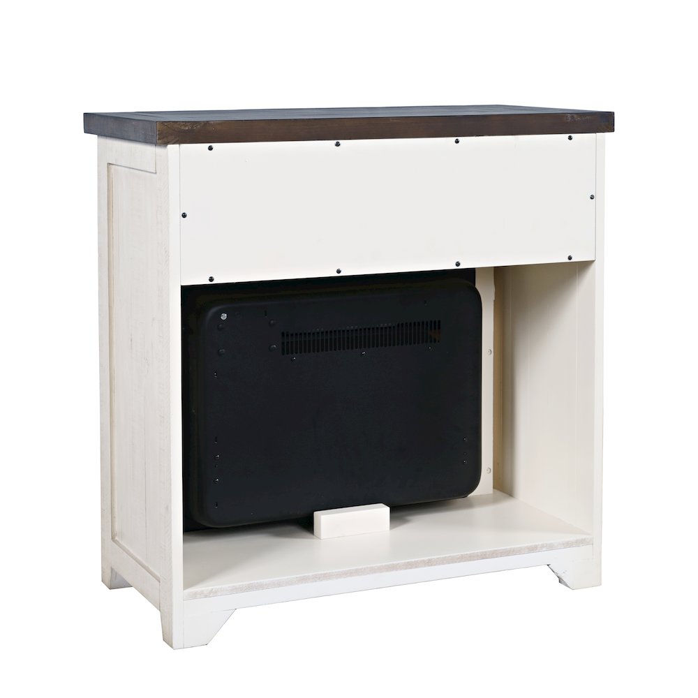 Solid Wood Rustic 32" Farmhouse Electric Fireplace Console TV Stand. Picture 8