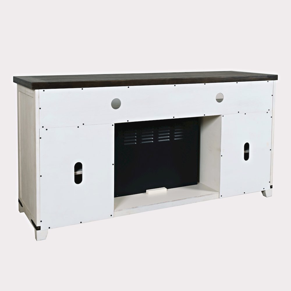 Solid Wood Rustic 64" Barn Door Farmhouse TV Stand Console. Picture 8