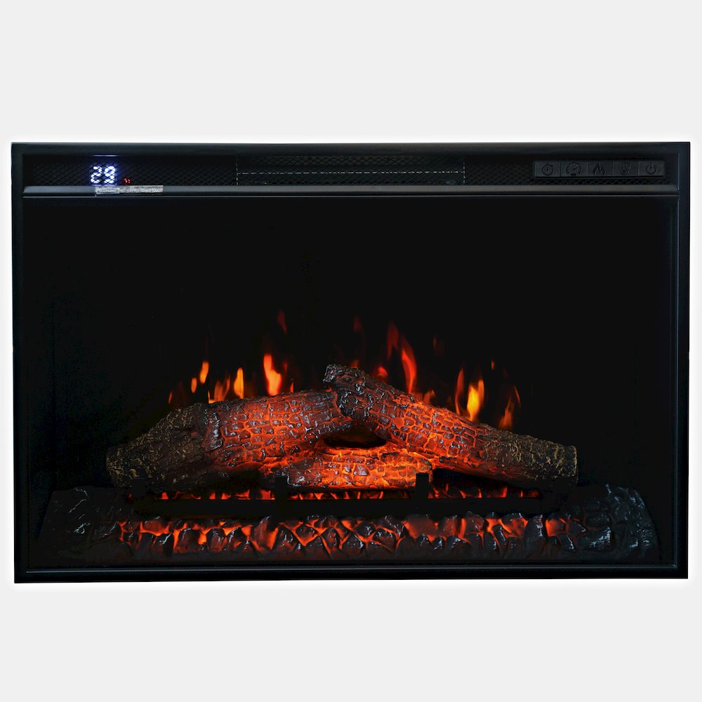 Solid Wood Rustic 32" Farmhouse Electric Fireplace Console TV Stand. Picture 10