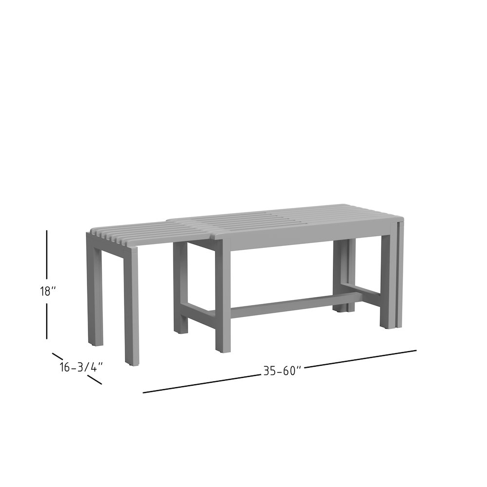 Bradford Modern Extendable Solid Mango Hardwood Bench. Picture 7