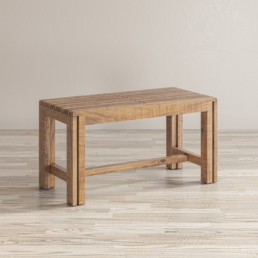 Bradford Modern Extendable Solid Mango Hardwood Bench. Picture 5