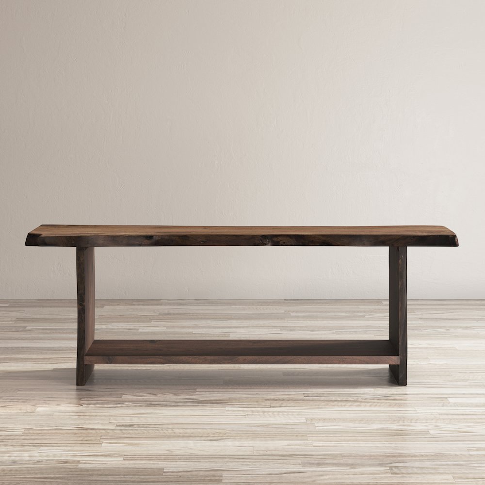 Cooper Modern Live Edge 52" Solid Wood Storage Bench. Picture 8