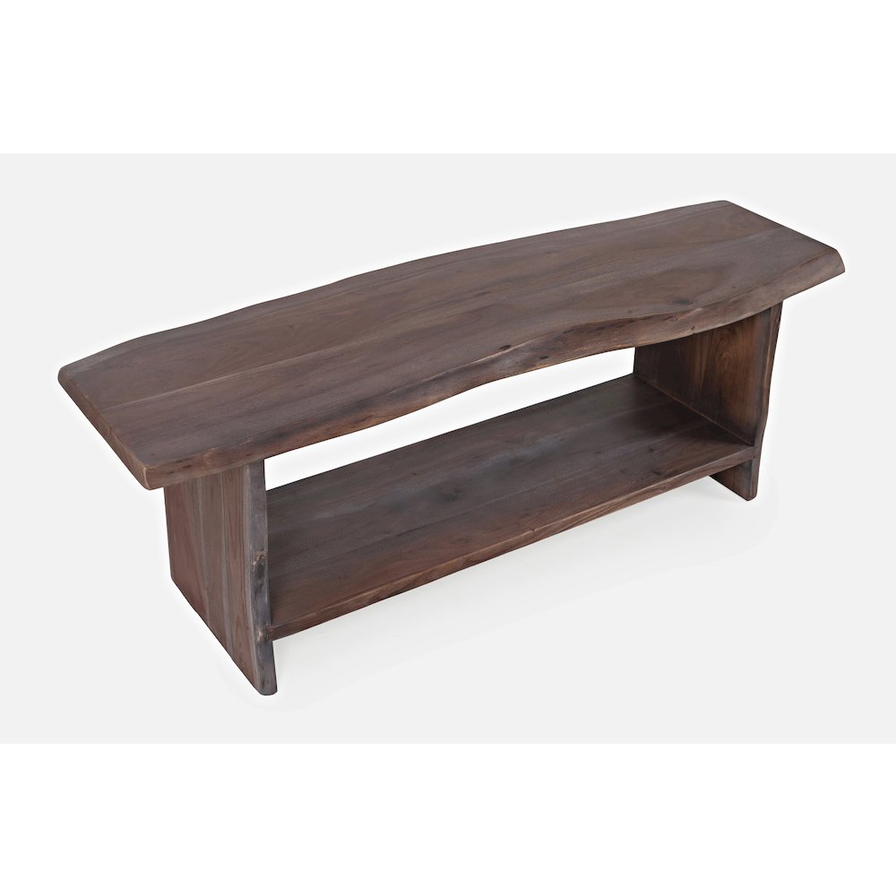 Cooper Modern Live Edge 52" Solid Wood Storage Bench. Picture 6