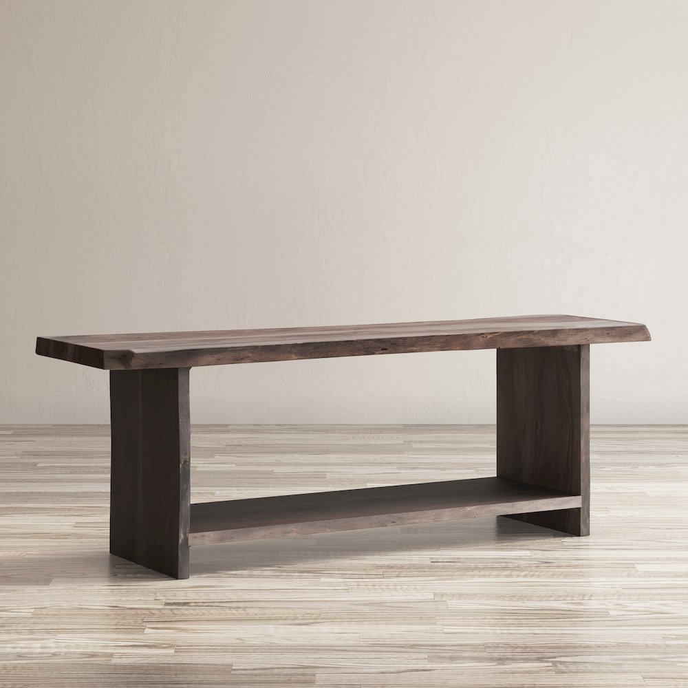 Cooper Modern Live Edge 52" Solid Wood Storage Bench. Picture 3