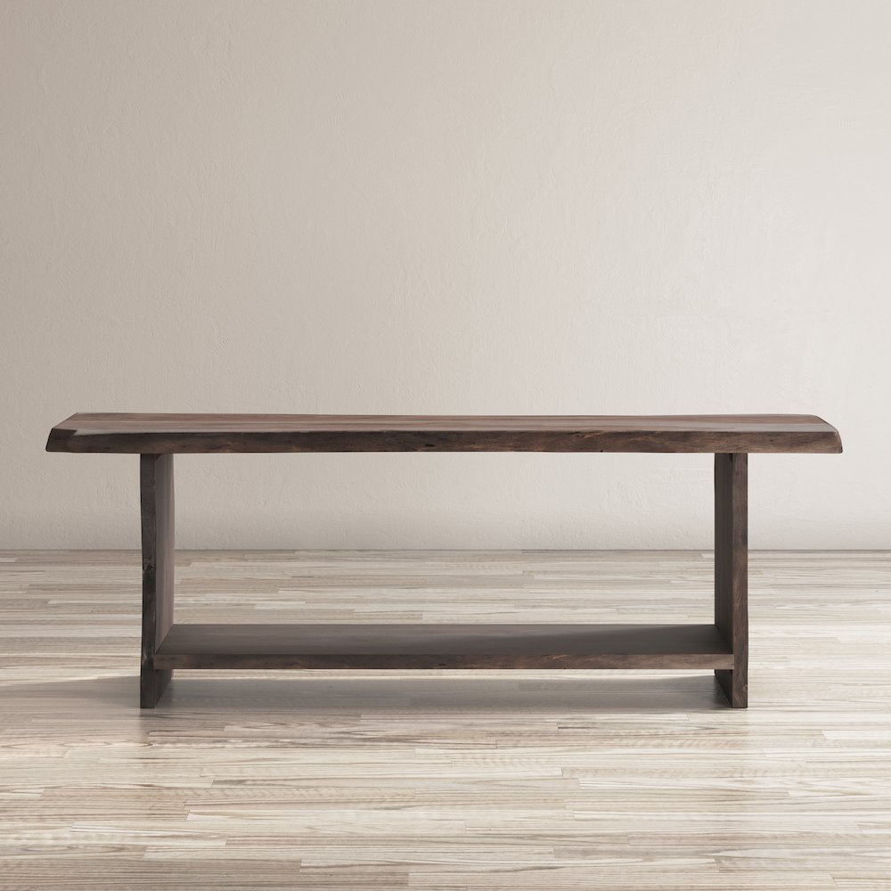 Cooper Modern Live Edge 52" Solid Wood Storage Bench. Picture 8