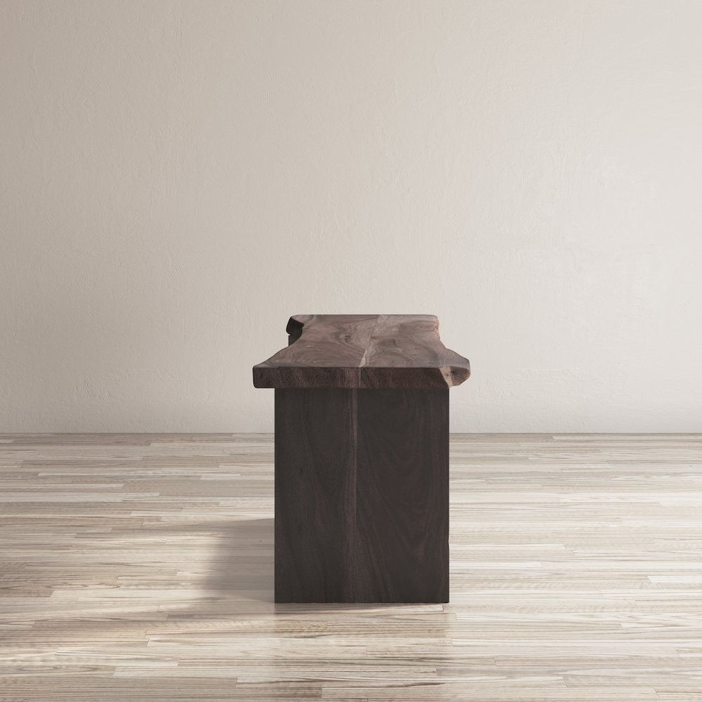 Cooper Modern Live Edge 52" Solid Wood Storage Bench. Picture 5