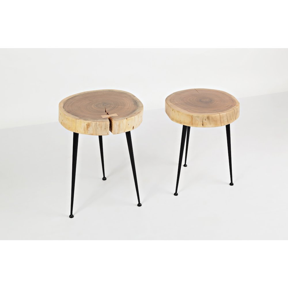 Global Archive Flat-Pack Wood and Iron Accent Tables (Set of 2). Picture 3