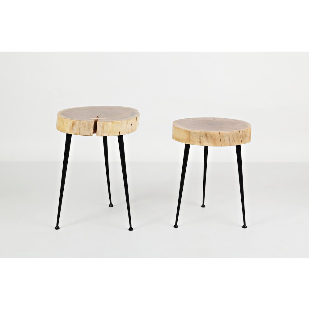 Global Archive Flat-Pack Wood and Iron Accent Tables (Set of 2). Picture 8