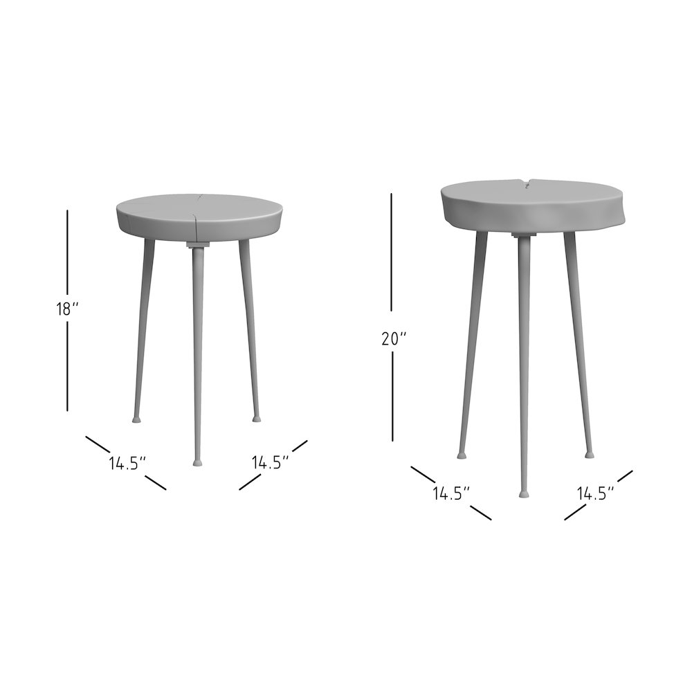 Global Archive Flat-Pack Wood and Iron Accent Tables (Set of 2). Picture 9