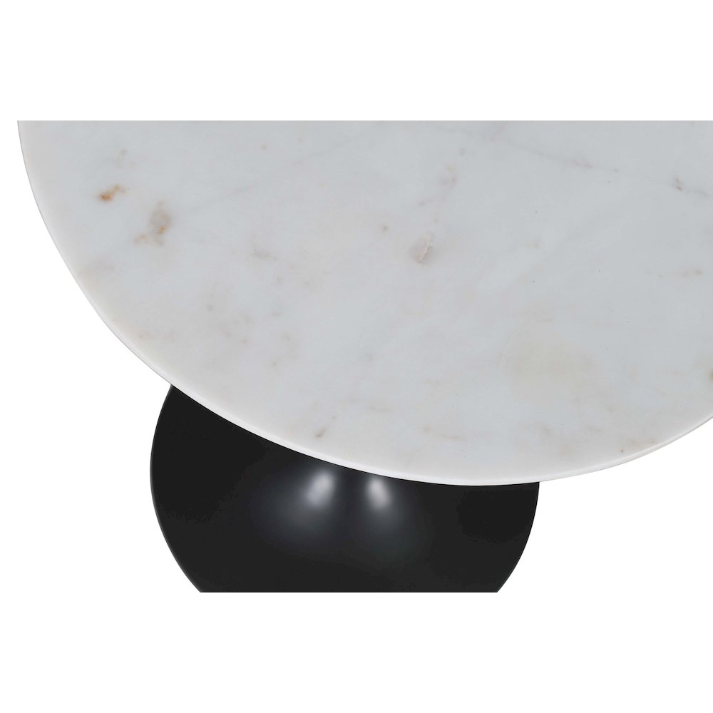 Camille Solid Marble and Iron Modern Luxury Accent Tables (Set of 2). Picture 4