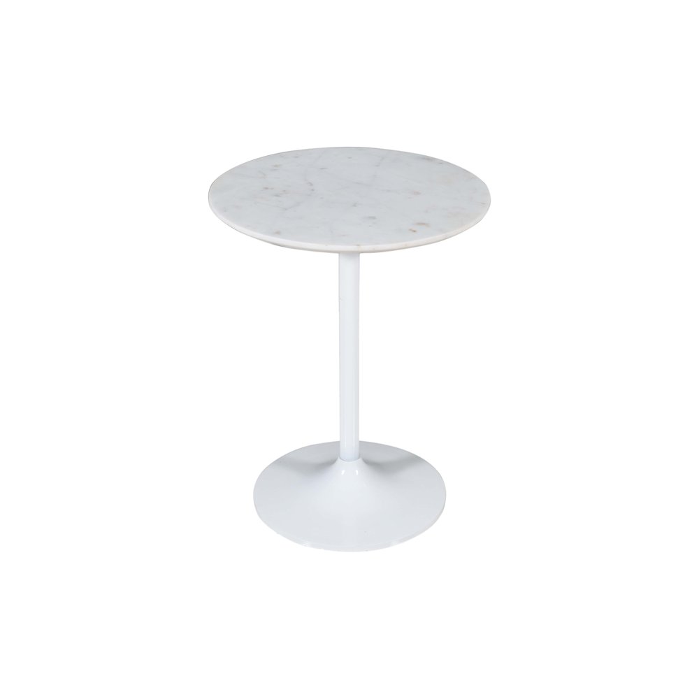 Camille Solid Marble and Iron Modern Luxury Accent Tables (Set of 2). Picture 6