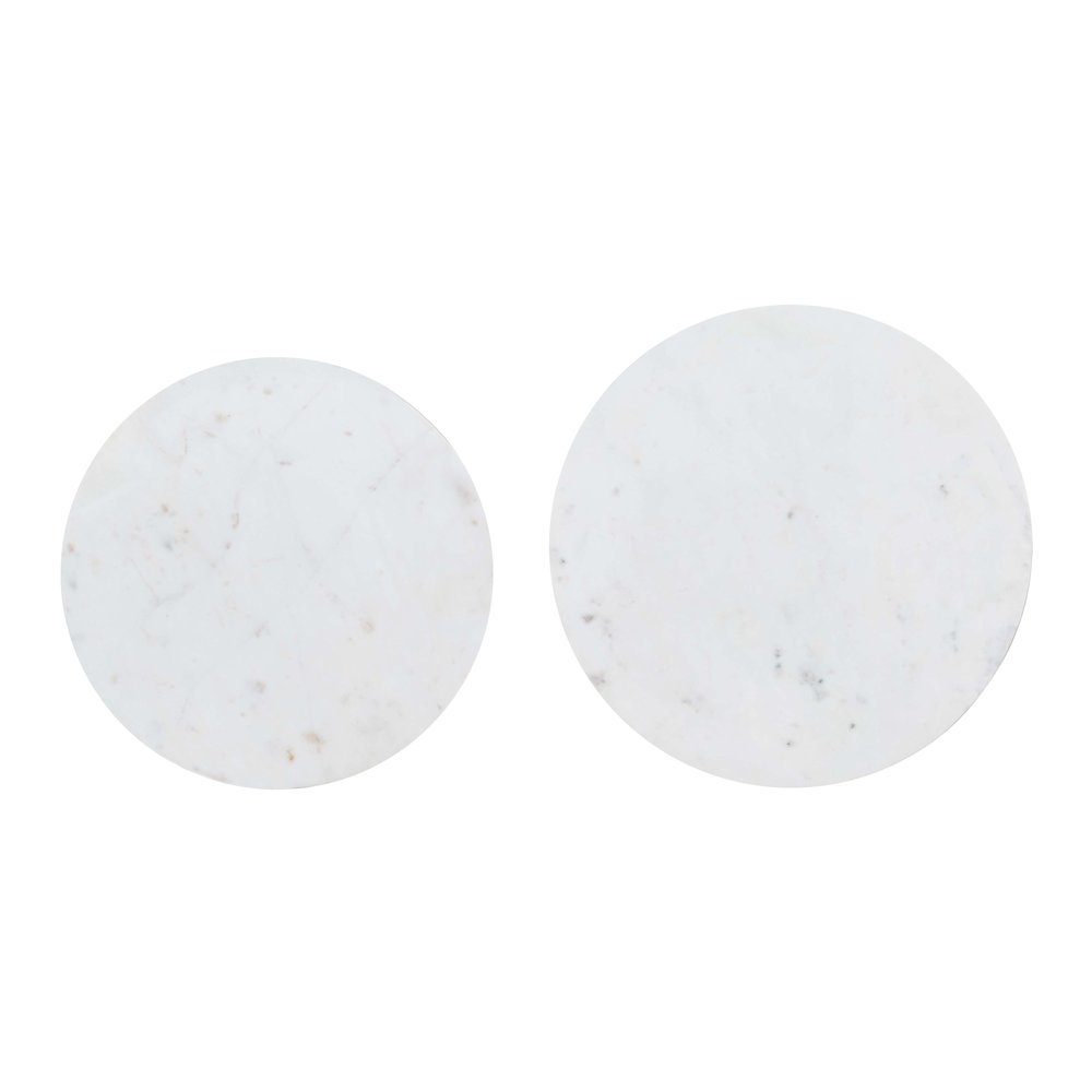 Camille Solid Marble and Iron Modern Luxury Accent Tables (Set of 2). Picture 5