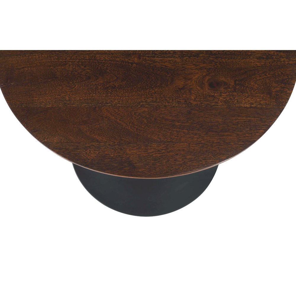 Remy Solid Wood and Iron Modern Pedestal Accent Tables (Set of 2). Picture 3