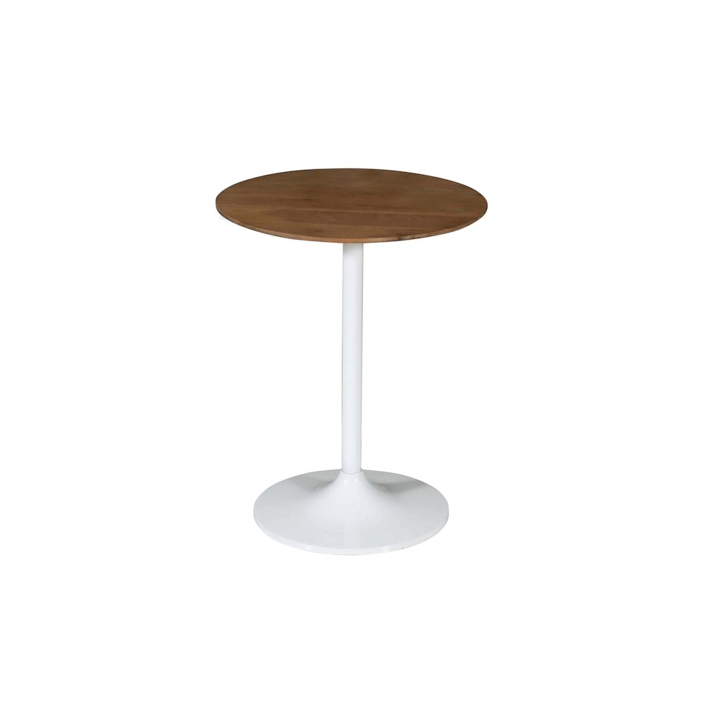 Remy Solid Wood and Iron Modern Pedestal Accent Tables (Set of 2). Picture 3