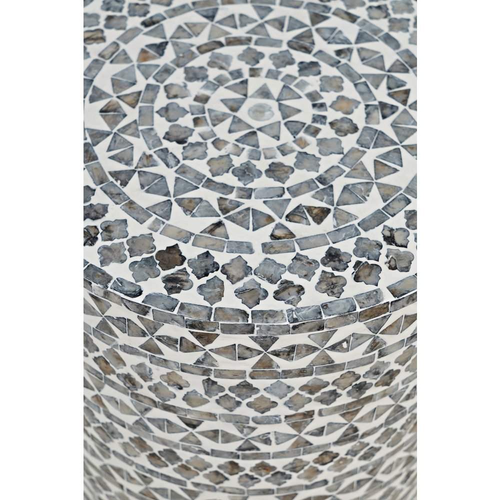 Global Archive Small Terrazzo Handcrafted Capiz Shell Accent Table. Picture 4