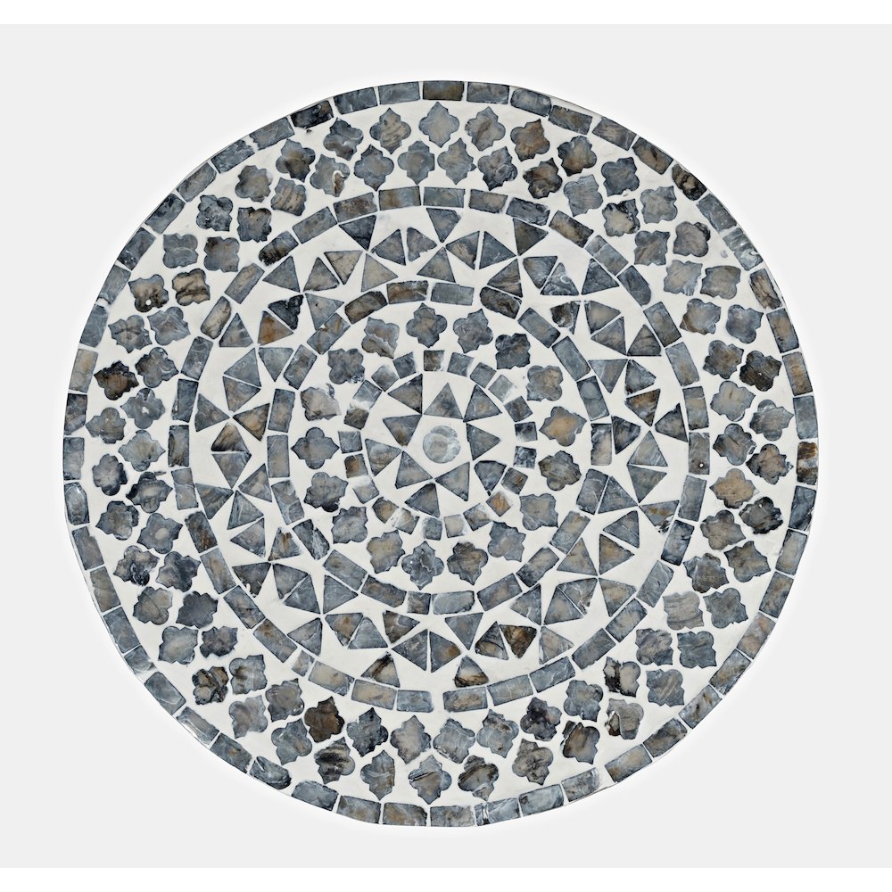 Global Archive Small Terrazzo Handcrafted Capiz Shell Accent Table. Picture 6