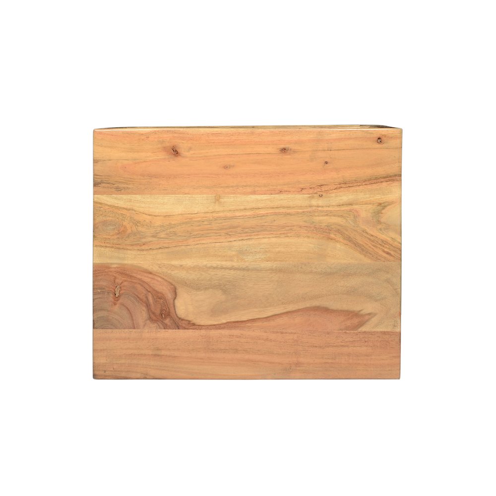 Global Archive Solid Wood Rustic Modern X-Side Accent Bookcase with Two Shelves. Picture 5