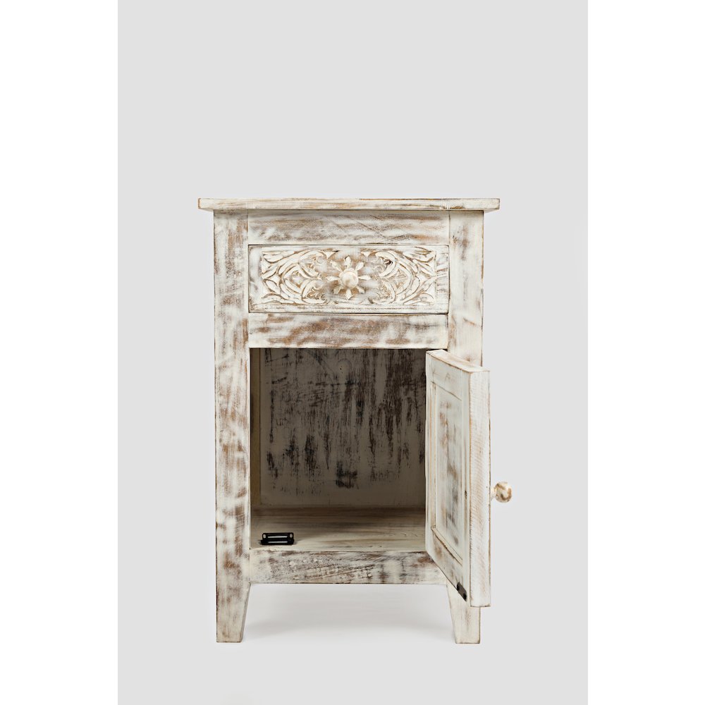 Global Archive Hand Carved Mango Wood Accent Table. Picture 9
