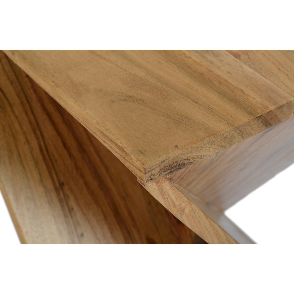Global Archive Solid Mango Hardwood Modern Angled Jasper Table. Picture 5
