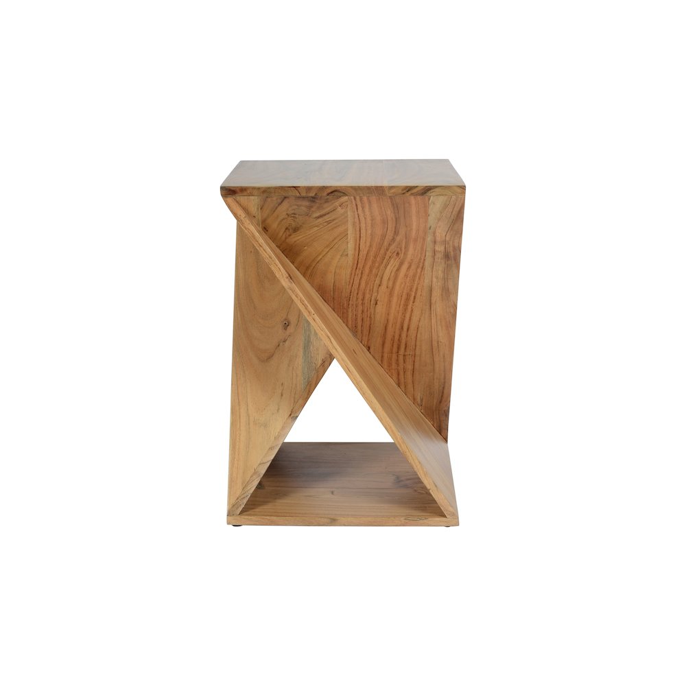 Global Archive Solid Mango Hardwood Modern Angled Jasper Table. Picture 6