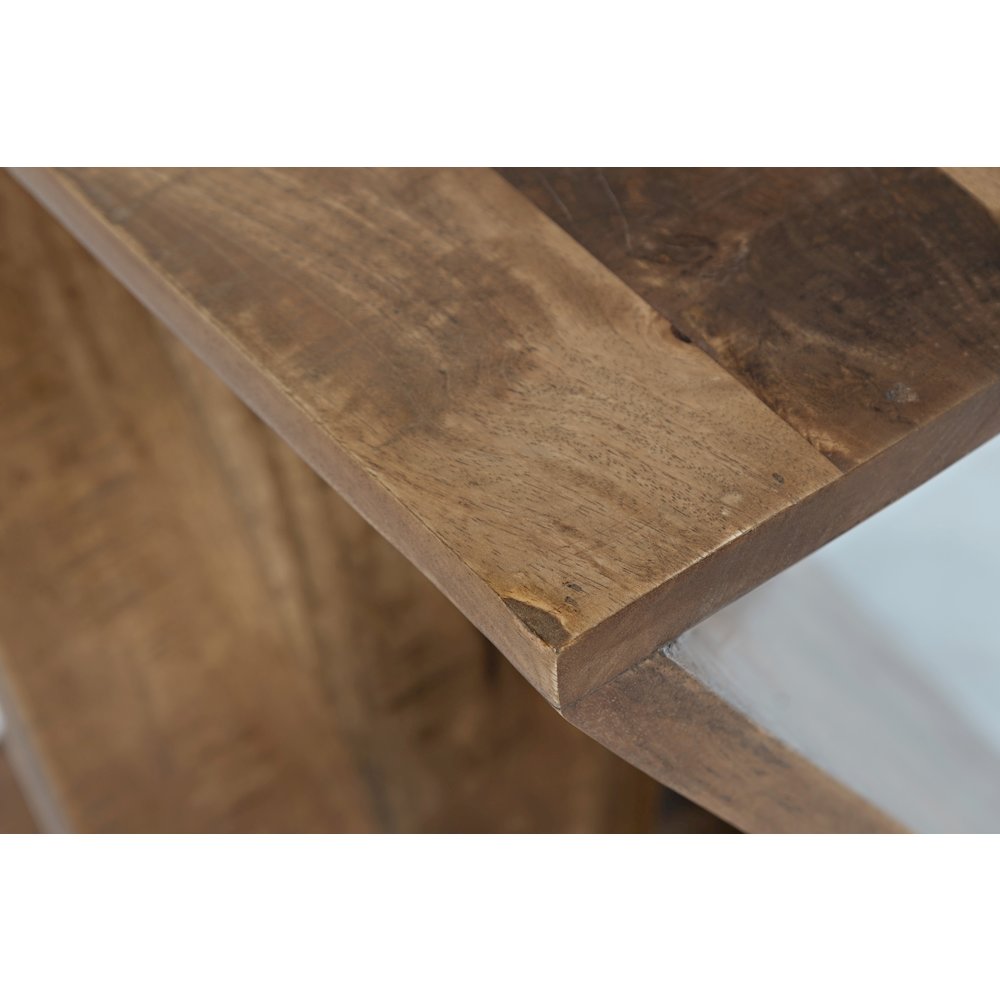 Global Archive Solid Mango Hardwood Modern Angled Jasper Table. Picture 6