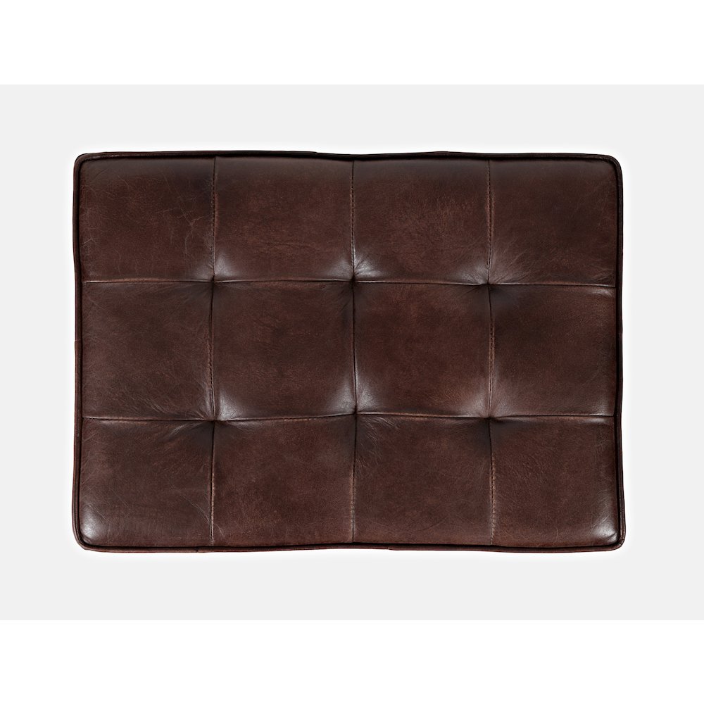 Global Archive Distressed Genuine Leather Ottoman Stool. Picture 6