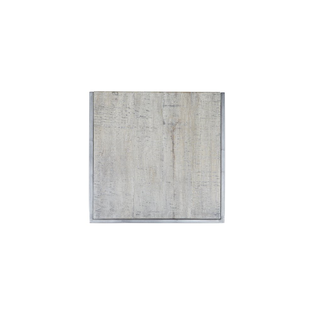 Global Archive Distressed Acacia and Stainless Steel "C" Table. Picture 5