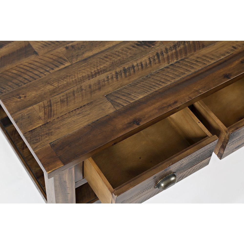 Artisan's Craft Rustic Farmhouse Distressed Solid Wood Coffee Table. Picture 4