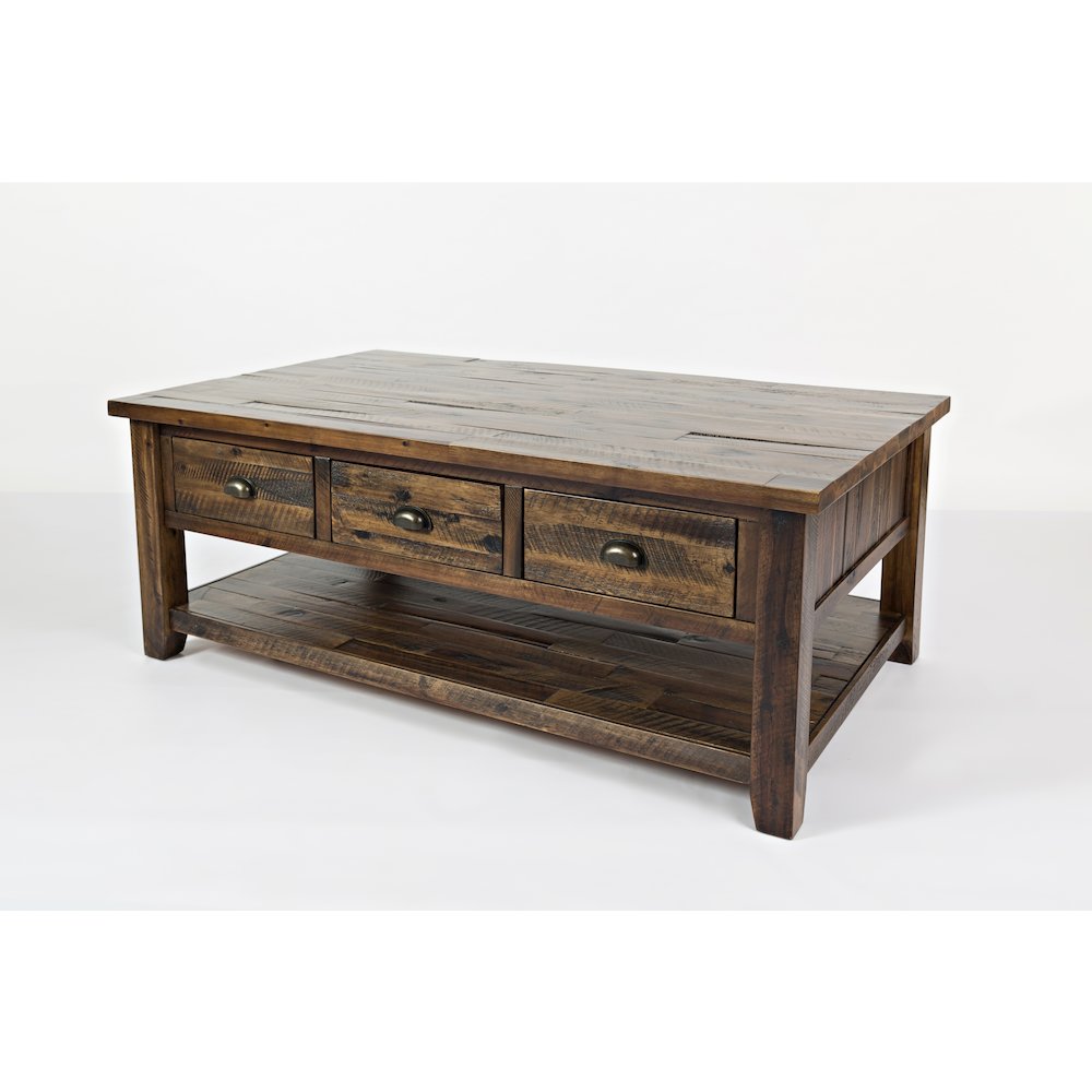 Artisan's Craft Rustic Farmhouse Distressed Solid Wood Coffee Table. Picture 2
