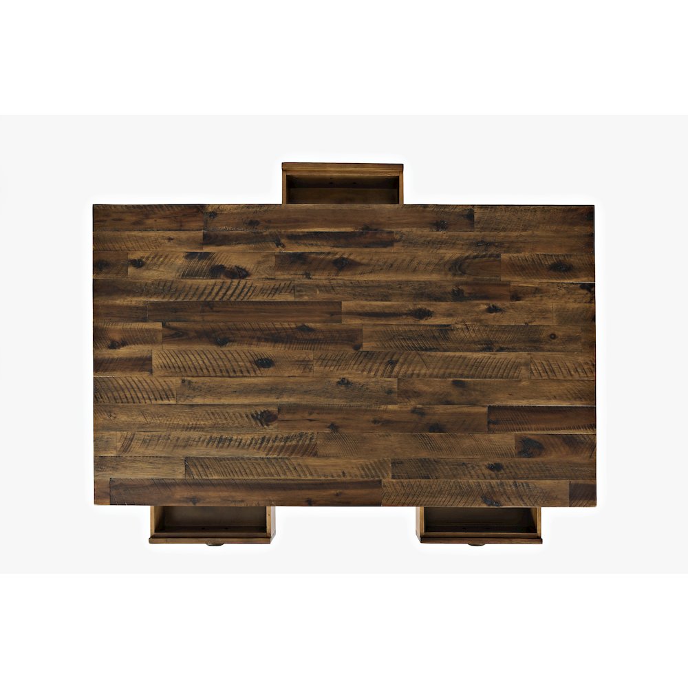 Artisan's Craft Rustic Farmhouse Distressed Solid Wood Coffee Table. Picture 7