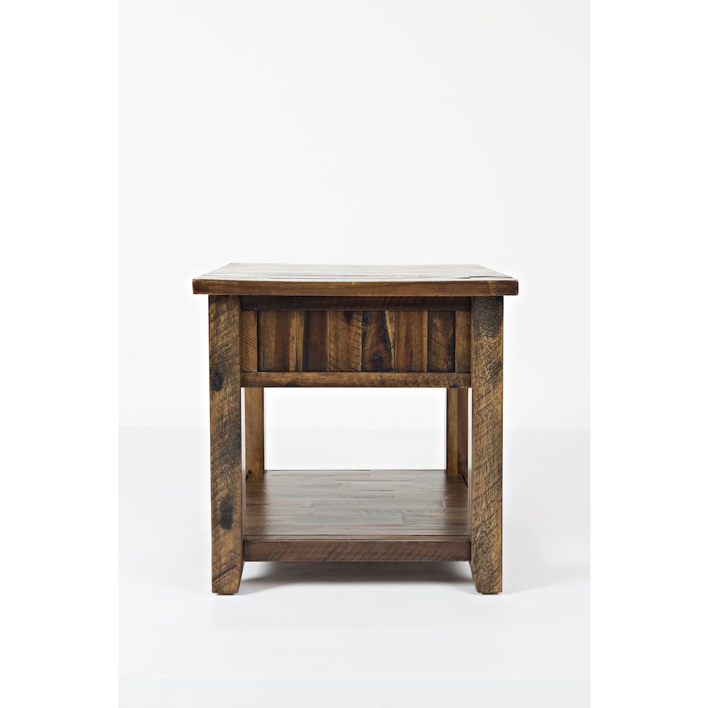 Artisan's Craft Rustic Farmhouse Distressed Solid Wood End Table. Picture 6