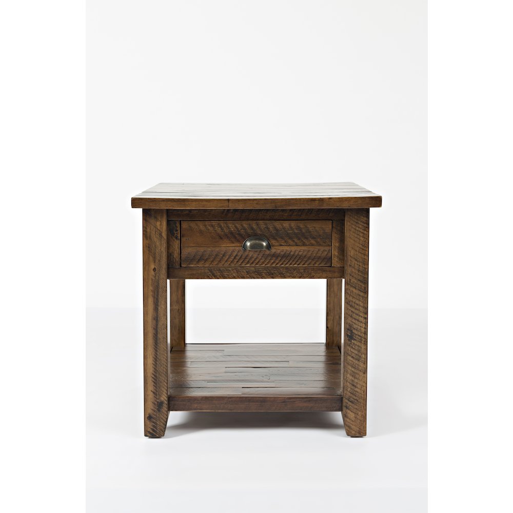 Artisan's Craft Rustic Farmhouse Distressed Solid Wood End Table. Picture 1