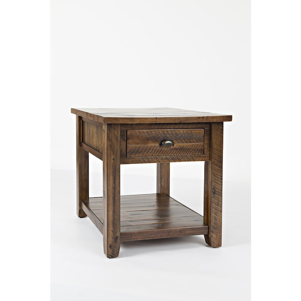 Artisan's Craft Rustic Farmhouse Distressed Solid Wood End Table. Picture 3