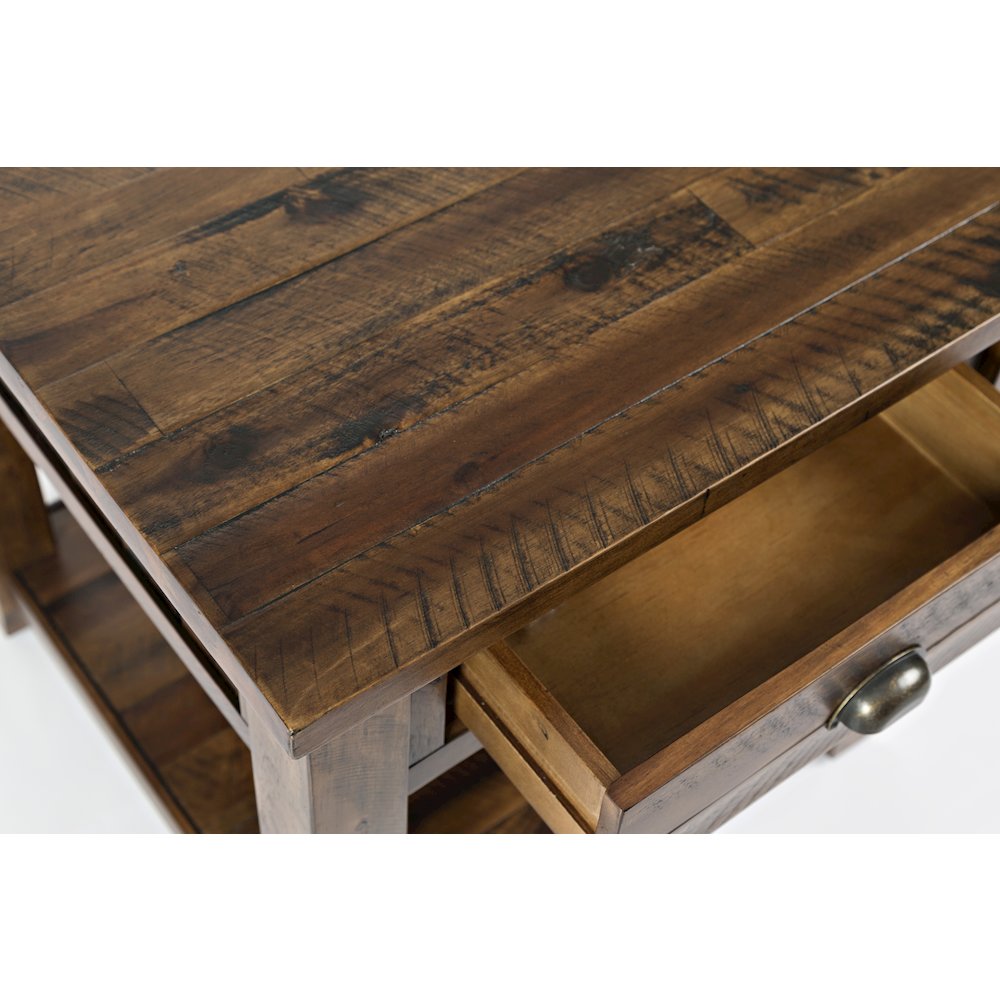 Artisan's Craft Rustic Farmhouse Distressed Solid Wood End Table. Picture 4