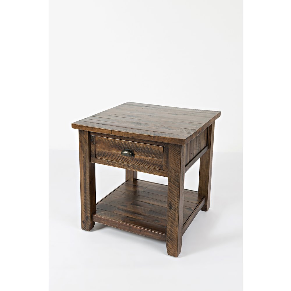 Artisan's Craft Rustic Farmhouse Distressed Solid Wood End Table. Picture 2
