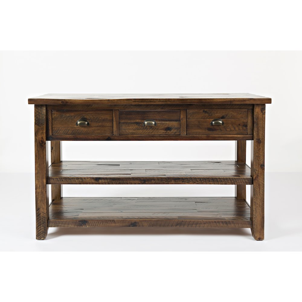 Artisan's Craft Rustic Farmhouse Distressed Solid Wood 50" Sofa Table. Picture 1