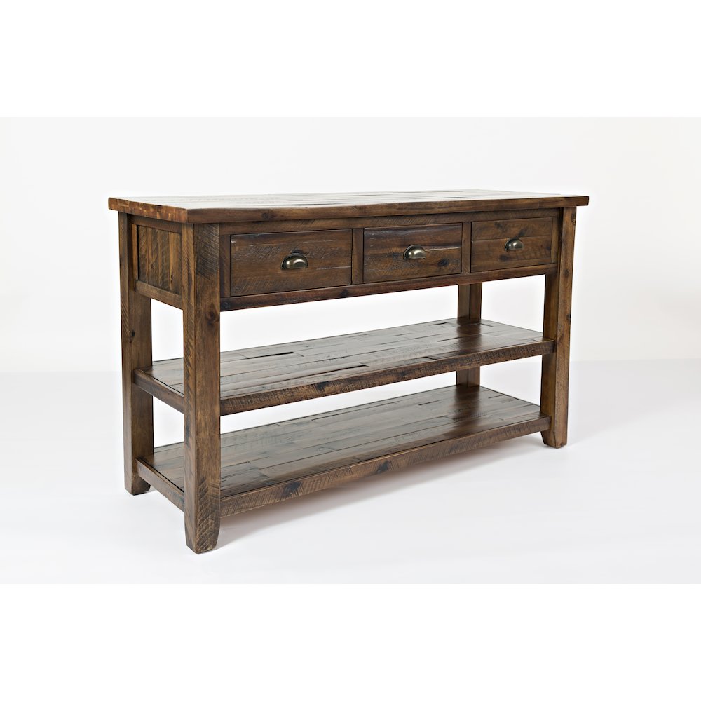 Artisan's Craft Rustic Farmhouse Distressed Solid Wood 50" Sofa Table. Picture 3
