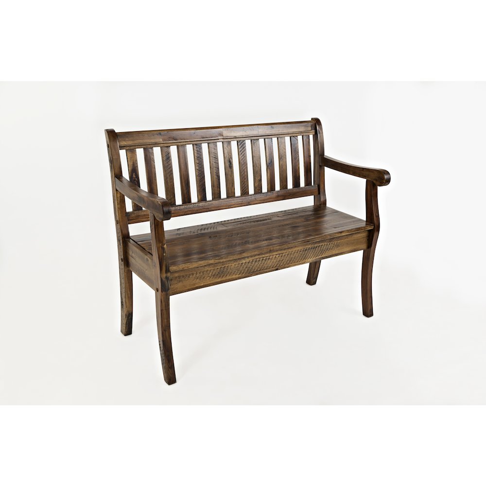 Artisan's Craft 42" Rustic Farmhouse Distressed Solid Wood Storage Bench. Picture 4