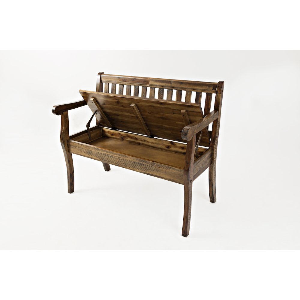 Artisan's Craft 42" Rustic Farmhouse Distressed Solid Wood Storage Bench. Picture 6