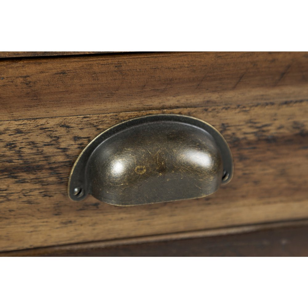 Artisan's Craft Rustic Farmhouse Distressed Acacia 5-Drawer Desk. Picture 9