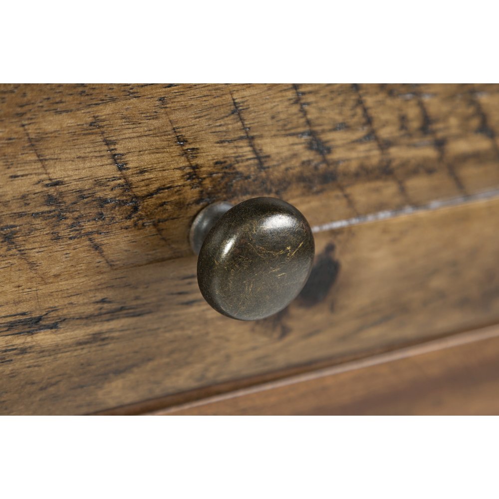 Artisan's Craft Rustic Farmhouse Distressed Acacia 5-Drawer Desk. Picture 6