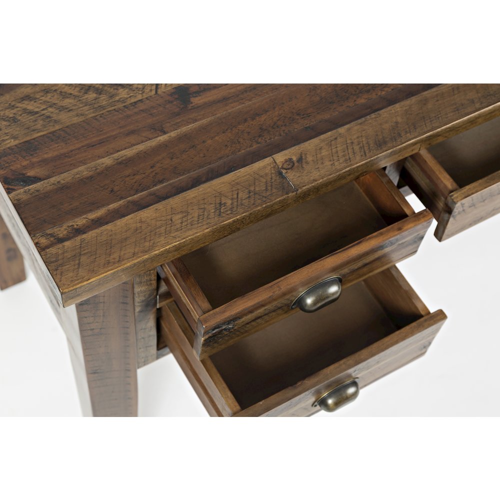 Artisan's Craft Rustic Farmhouse Distressed Acacia 5-Drawer Desk. Picture 5