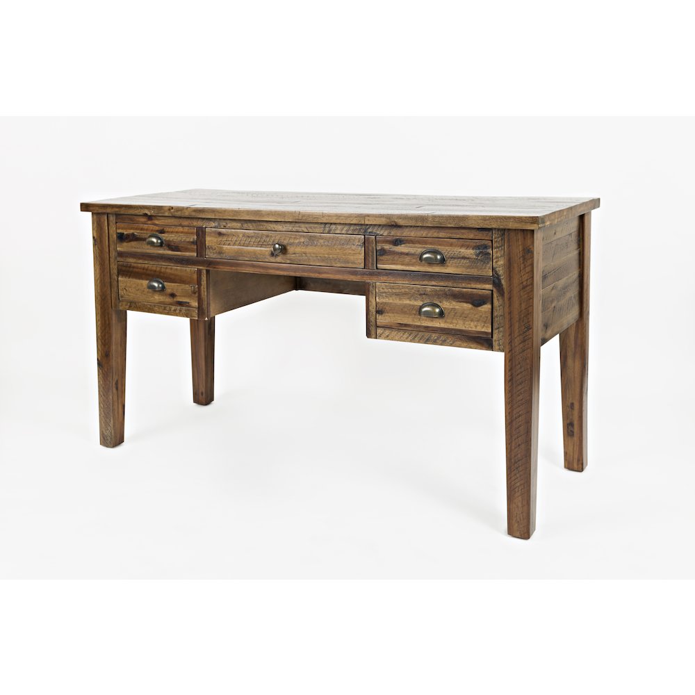 Artisan's Craft Rustic Farmhouse Distressed Acacia 5-Drawer Desk. Picture 2