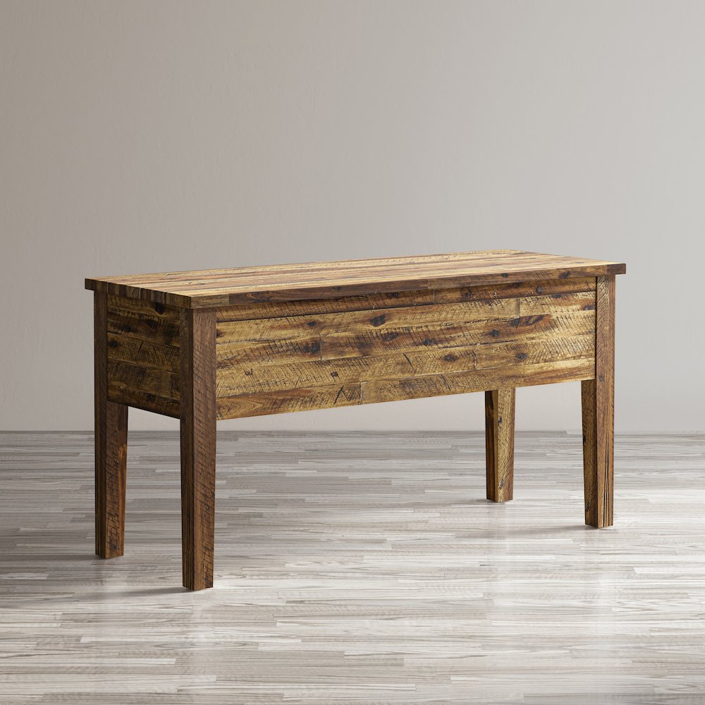 Artisan's Craft Rustic Farmhouse Distressed Acacia 5-Drawer Desk. Picture 8