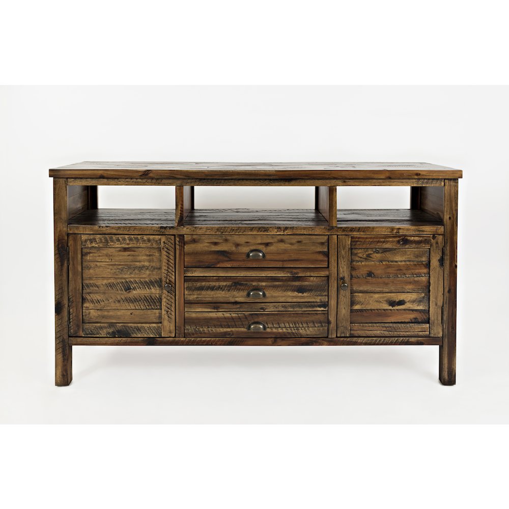 60" Rustic Farmhouse Solid Wood Distressed Media Console TV Stand. Picture 1