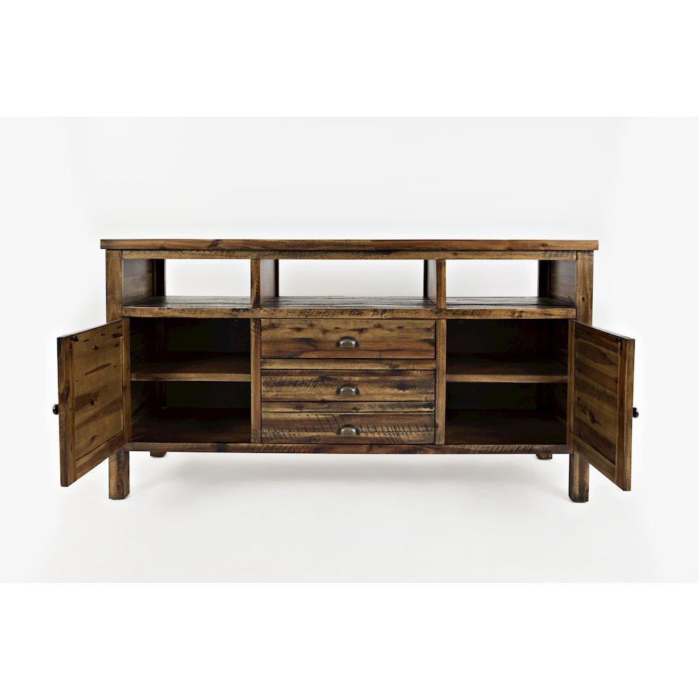 60" Rustic Farmhouse Solid Wood Distressed Media Console TV Stand. Picture 6