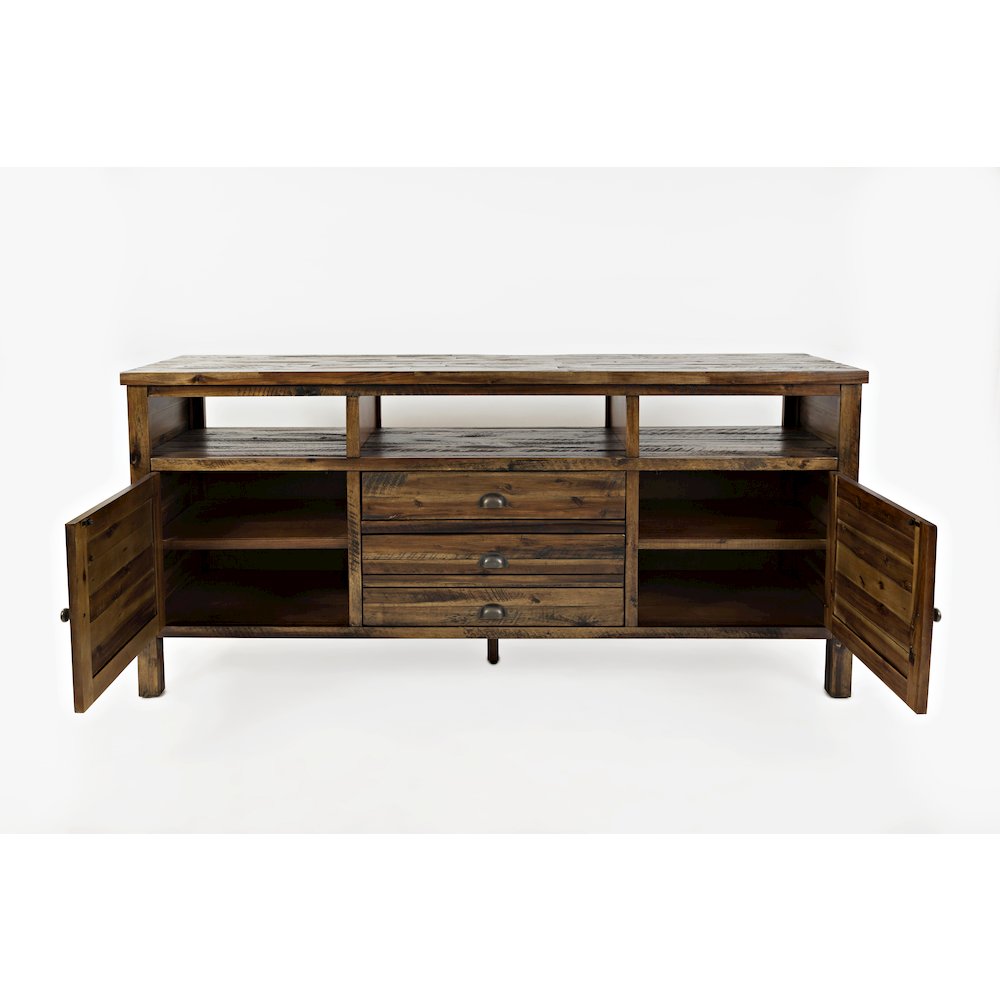 Artisan's Craft Rustic Farmhouse Distressed Acacia Media Console 70". Picture 6