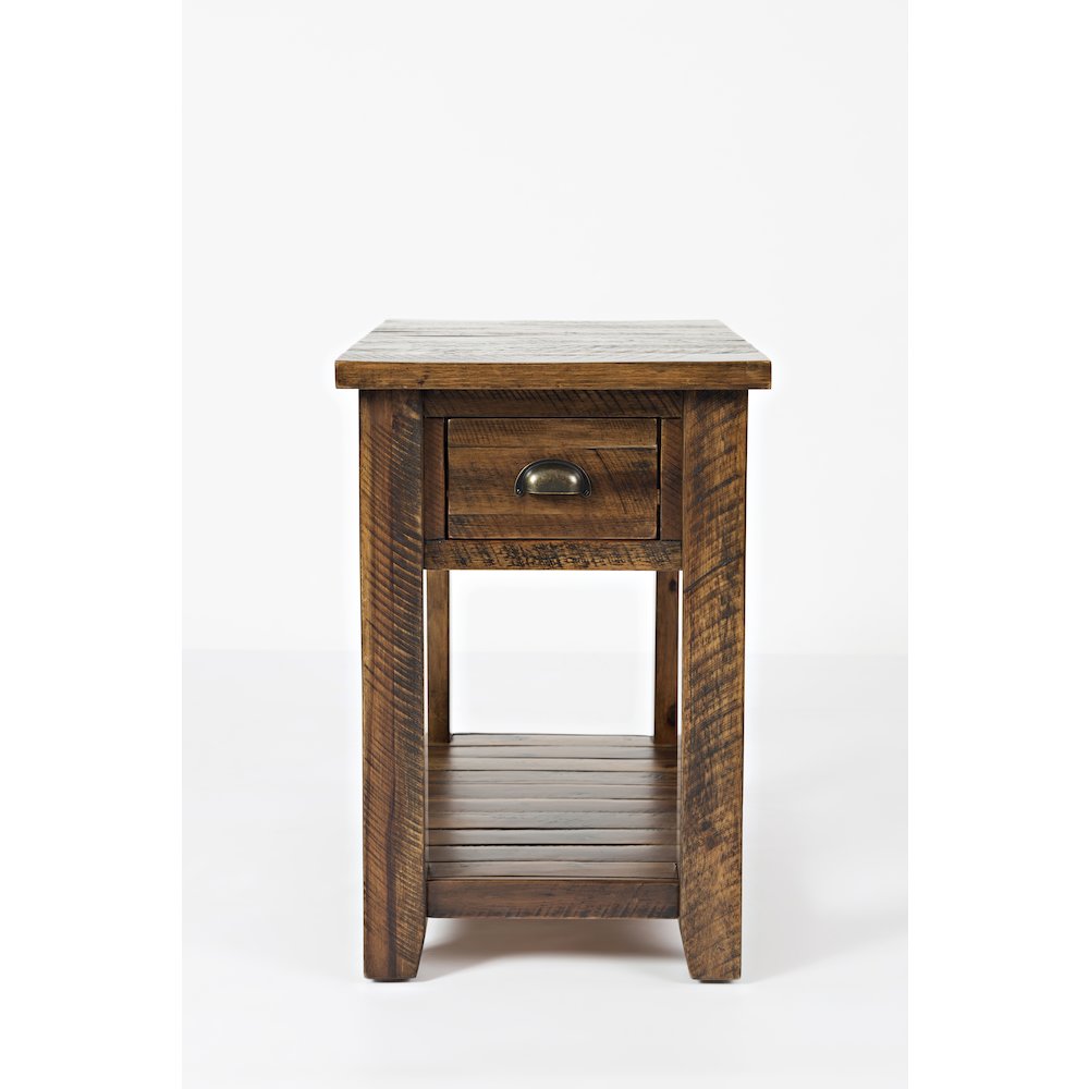 Artisan's Craft Rustic Farmhouse Distressed Solid Wood Chairside Table. Picture 1